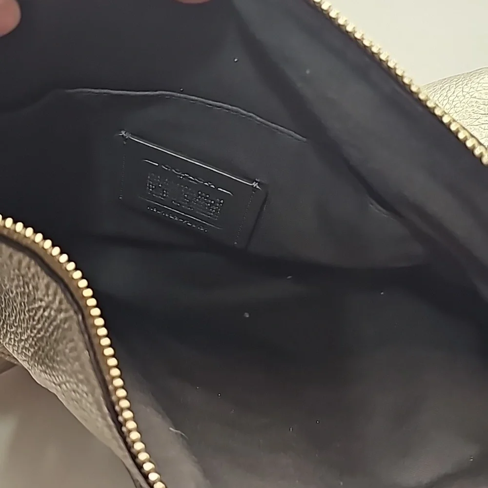 Vintage Coach Metallic Silver Large Hobo
